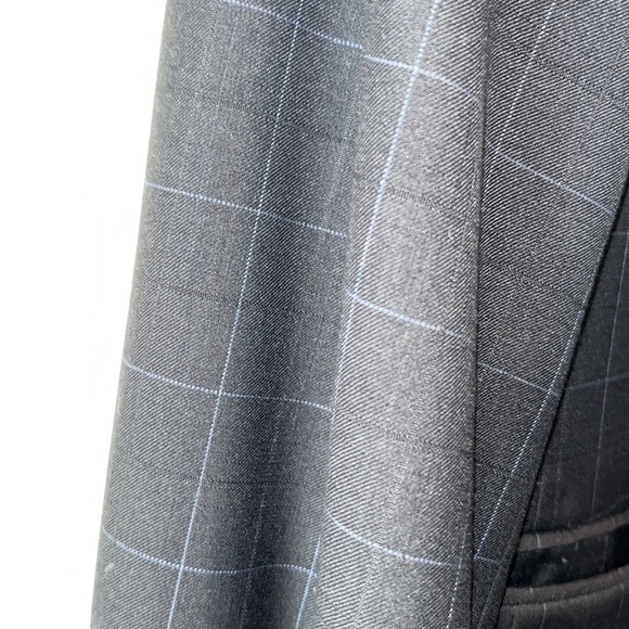 CERUTTI 1881 Italian suit jacket dark gray/ black blue windowpane tag Italian 52 - Picture 8 of 15